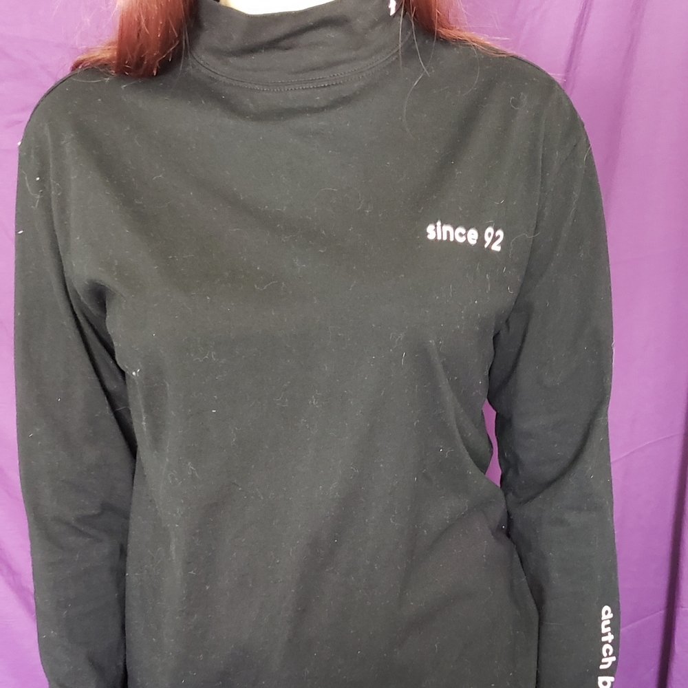 Dutch Bros Black Tight Neck Long Sleeve